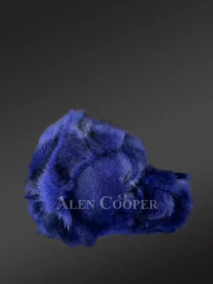 Men’s Navy Blue Fox Fur Base Ball hat (3)