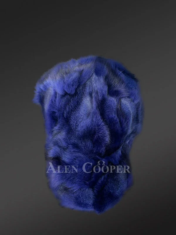 Men’s Navy Blue Fox Fur Base Ball hat (5)