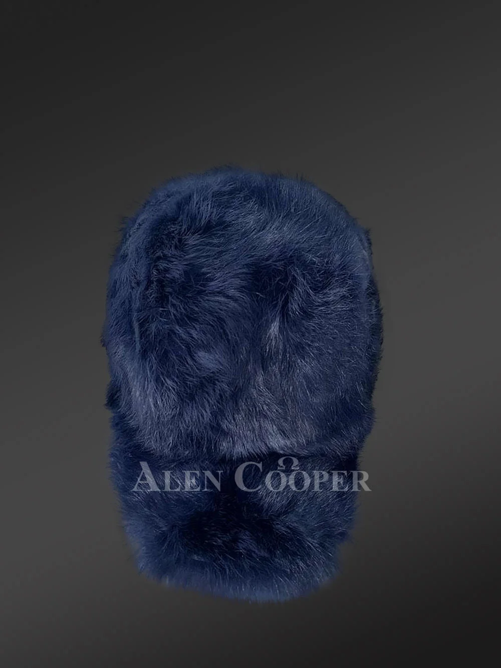 Mens Navy Blue Rabbit Fur Baseball Hat (1)