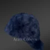 Mens Navy Blue Rabbit Fur Baseball Hat (3)