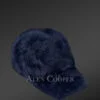 Mens Navy Blue Rabbit Fur Baseball Hat (4)