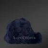 Mens Navy Blue Rabbit Fur Baseball Hat (5)