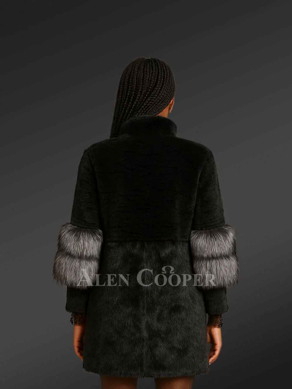 Womens Rabbit Fur Black Coat – Elegant, Versatile and Lightweight - Image 4