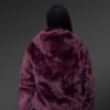 Women’s Rabbit Fur Bomber in Wine (4)