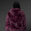 Women’s Rabbit Fur Bomber in Wine (4)