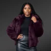 Women’s Rabbit Fur Bomber in Wine (6)