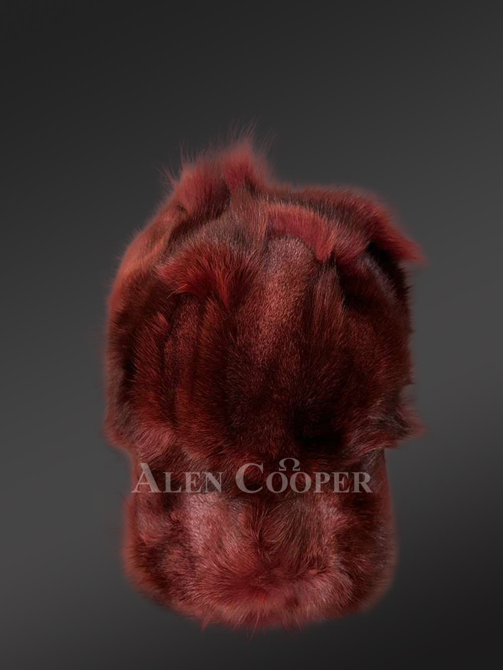Men’s Burgundy Fox Fur Hat - Image 6