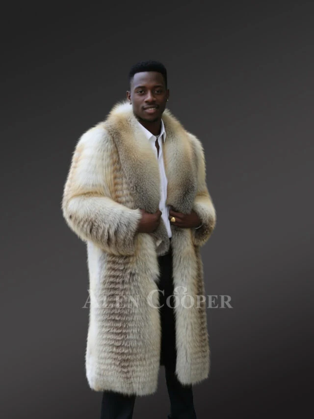 Mens Golden Island Fox Fur Stroller Coat– Luxury Meets Performance