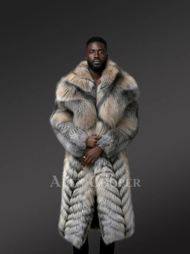Mens Long Fox Fur Stroller Coat - Refining Winter Wardrobes with Elegance