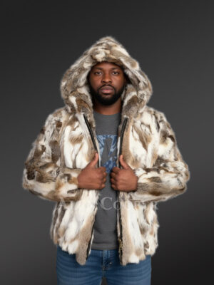 Mens Hooded Jacket of Hare Fur – Comfort, Luxury & Versatility