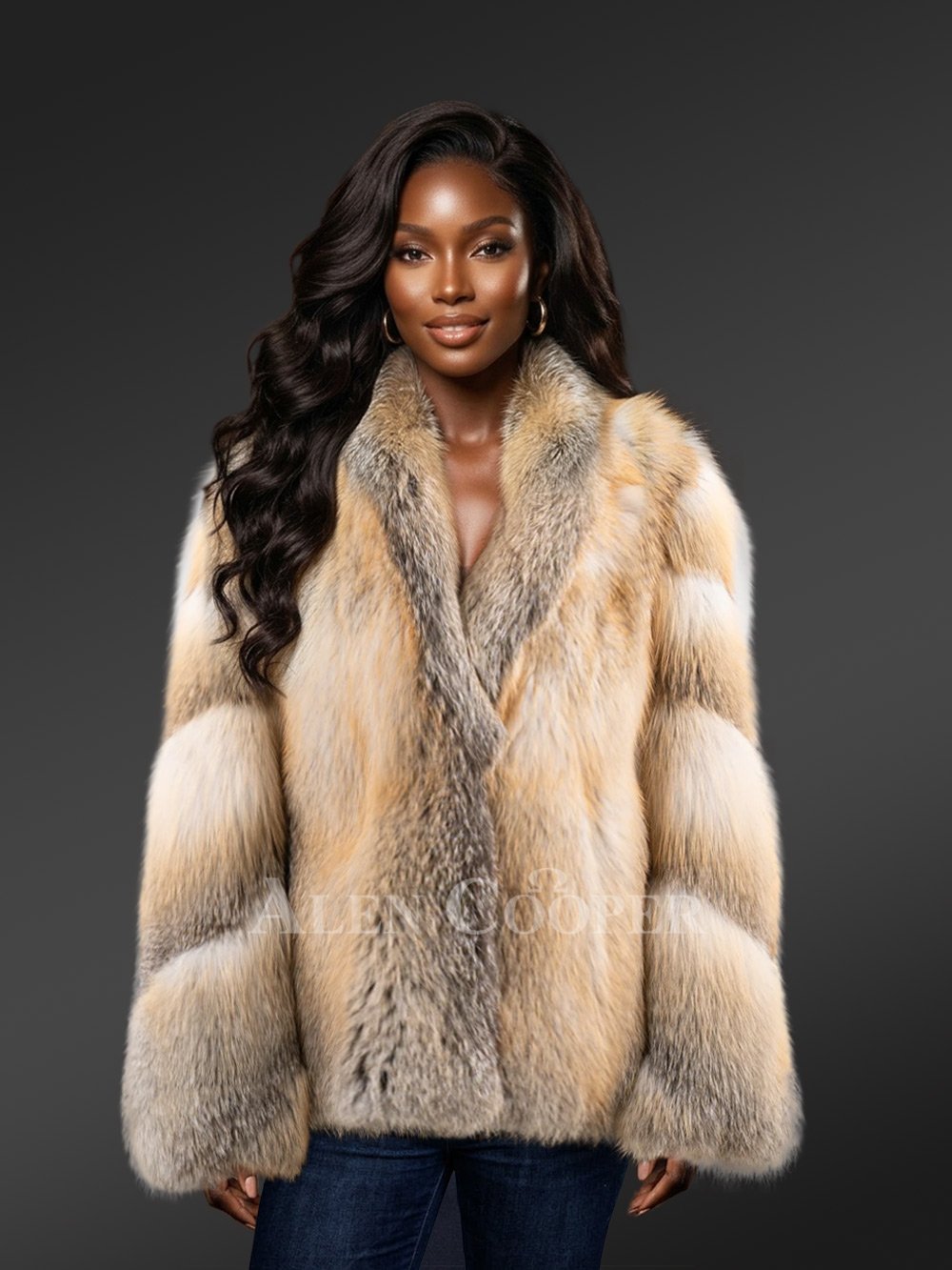 Women’s Crench Collar Golden Island Coat