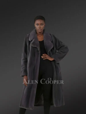 Women’s Full Length Bkue Iris Mink Coat