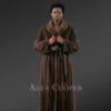 Women’s Mink Long Coat with Belt In Mahoghany Brown