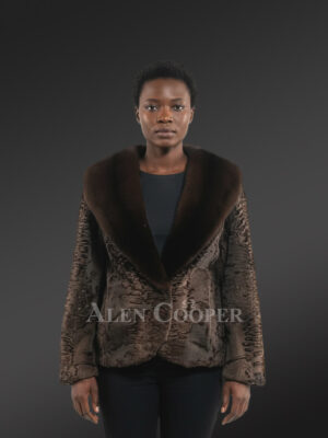 Women’s Persian Lamb Blazer with Mink Collar
