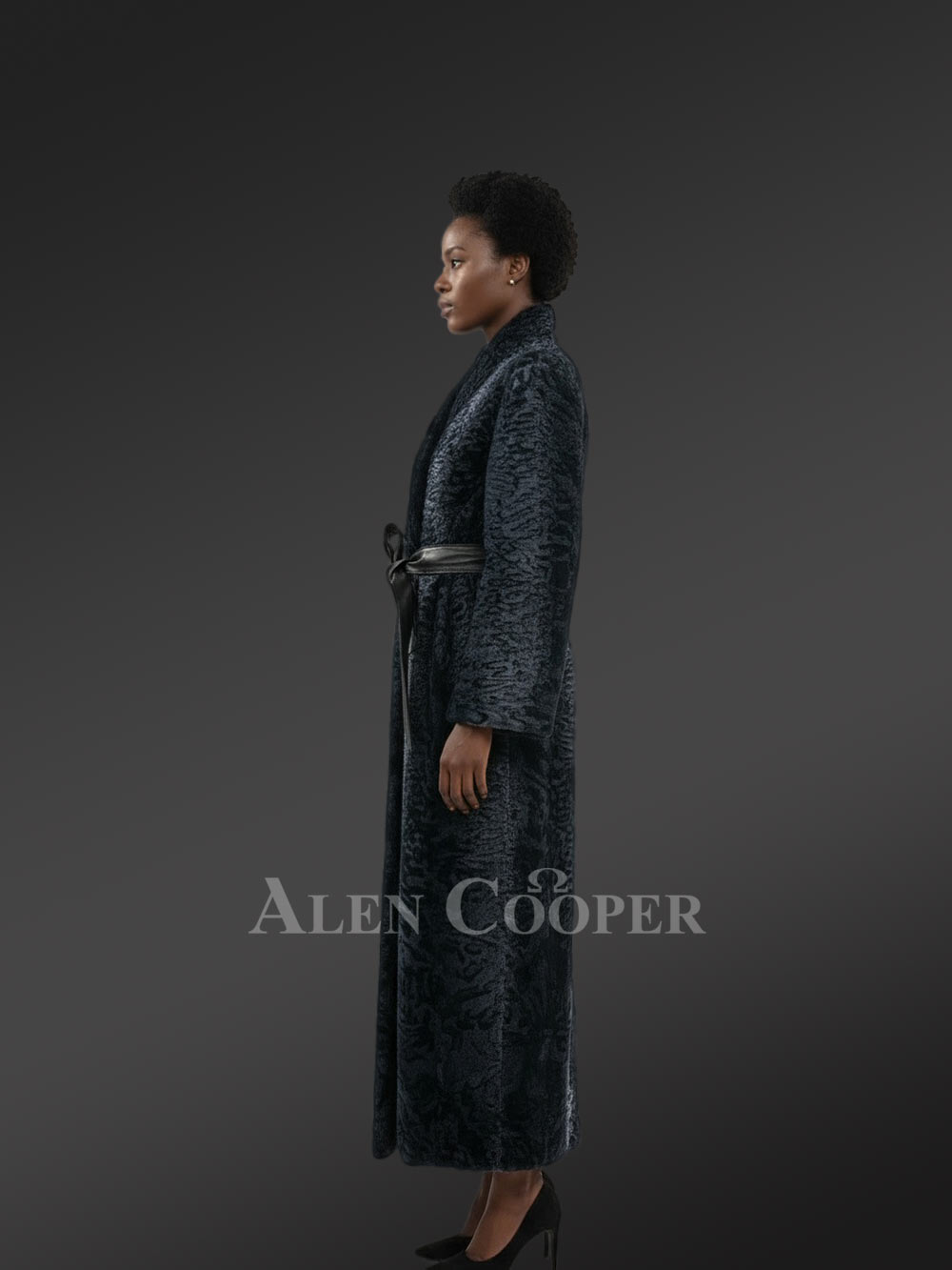 Women’s Persian Lamb Robe with Belt - Image 3