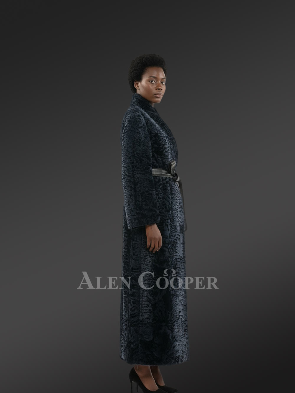 Women’s Persian Lamb Robe with Belt - Image 2