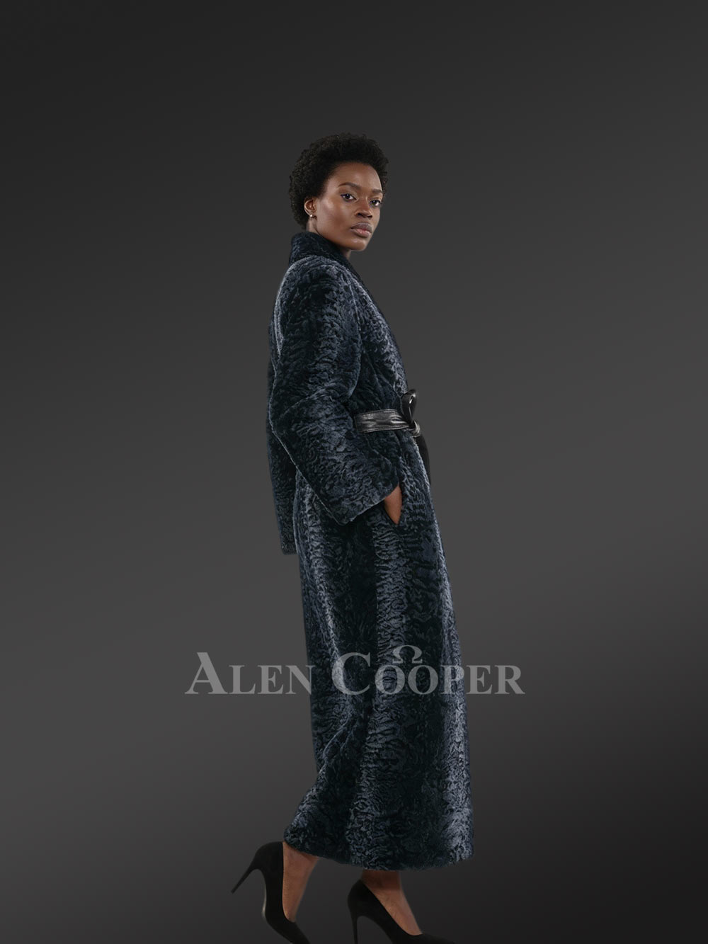 Women’s Persian Lamb Robe with Belt - Image 4