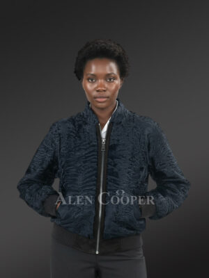 Women’s Smart Persian Lamb Varsity Bomber