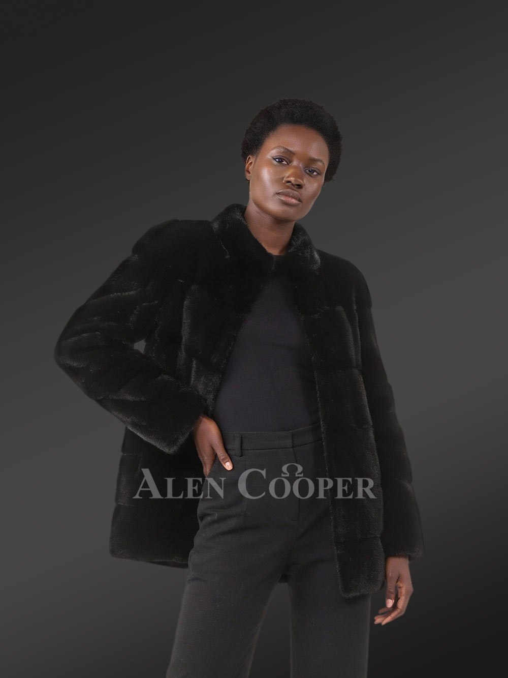 Women’s Turtle neck Fullskin Blackglama Mink - Image 3
