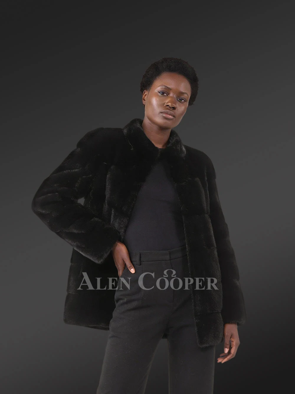 Women’s Turtle neck Fullskin Blackglama Mink - Image 3