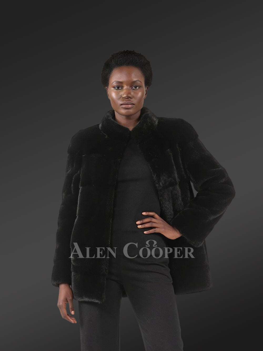 Women’s Turtle neck Fullskin Blackglama Mink - Image 2