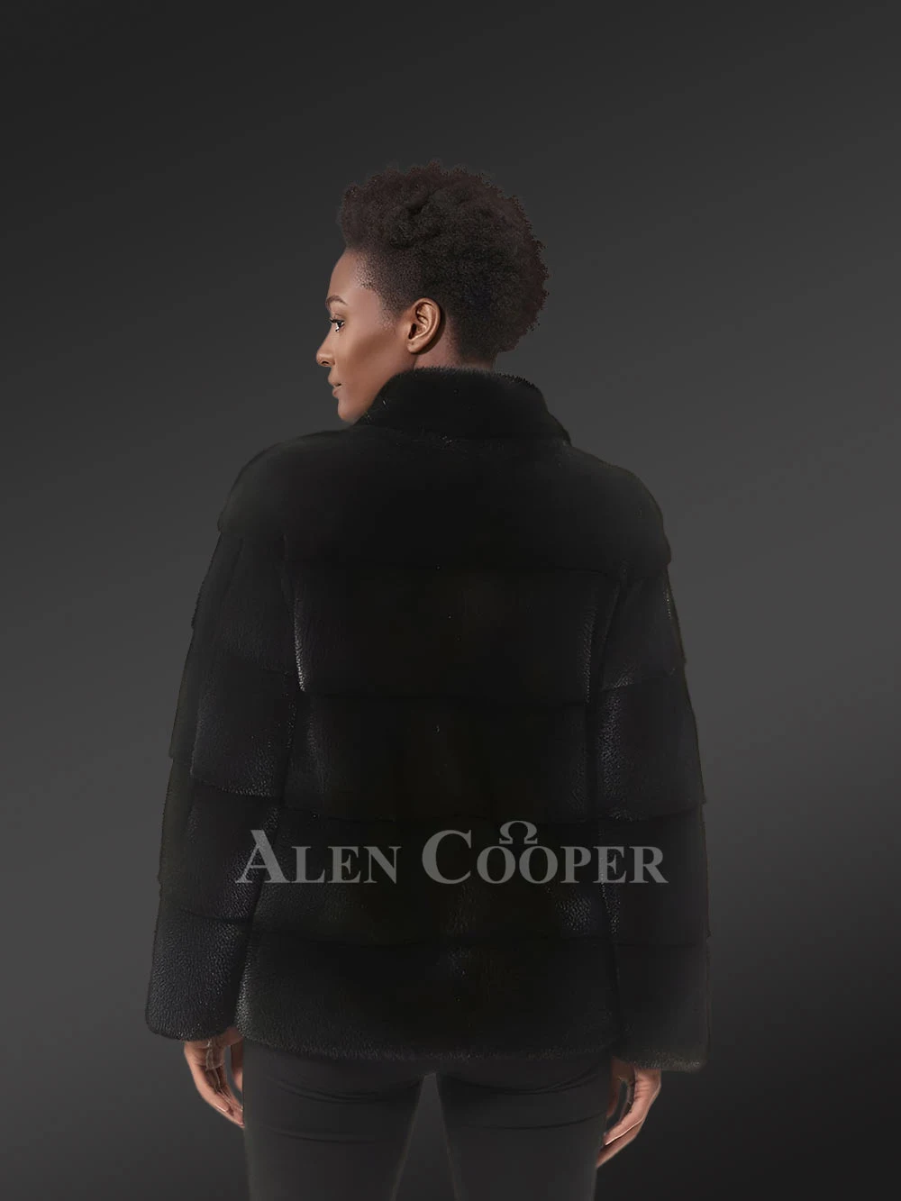 Women’s Turtle neck Fullskin Blackglama Mink - Image 5