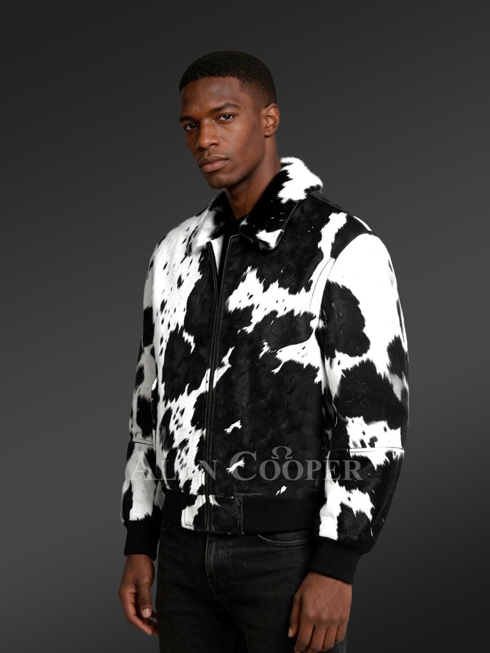 Men’s Pony Skin Bomber Jacket - Image 2