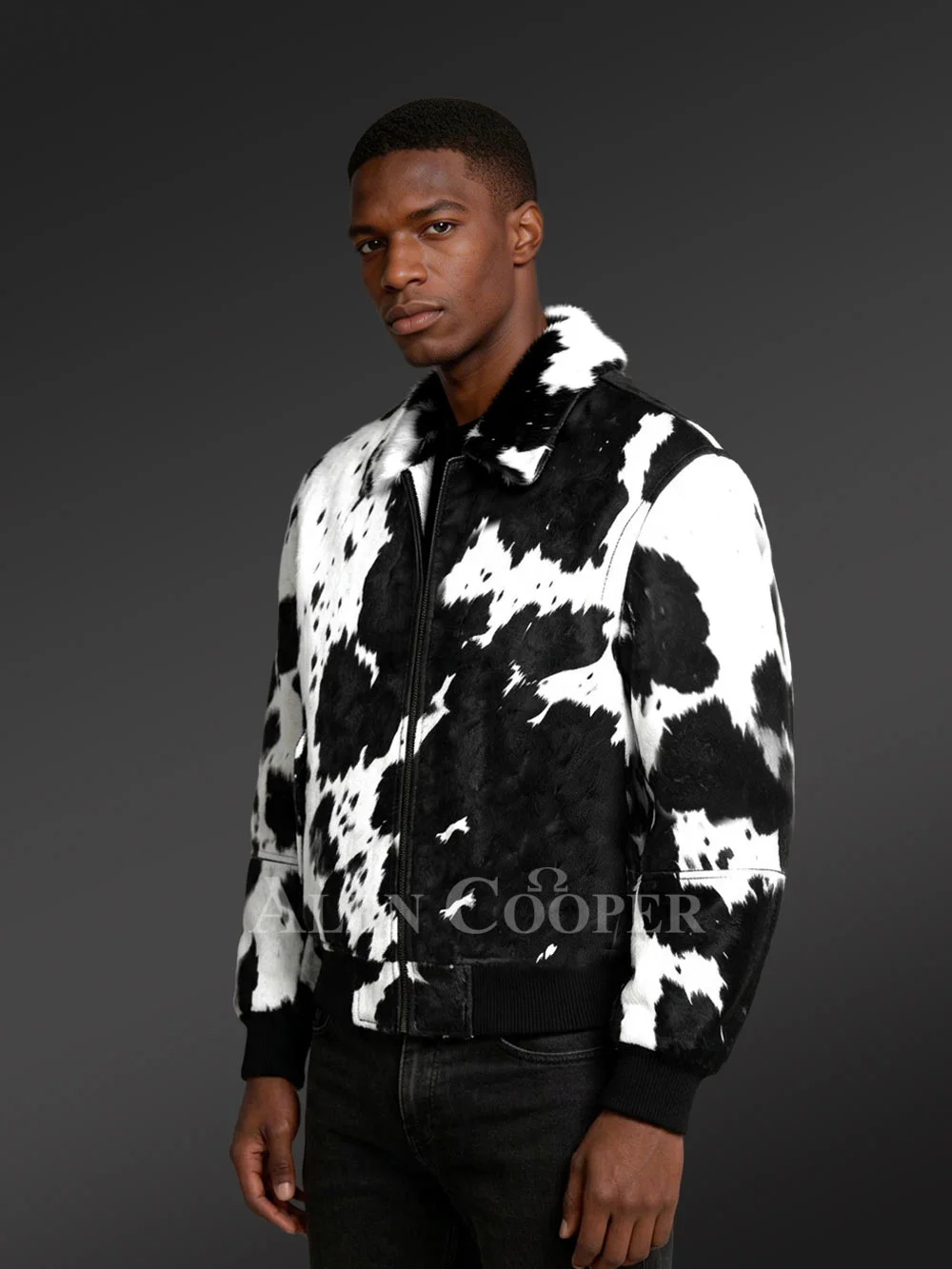 Men’s Pony Skin Bomber Jacket - Image 2