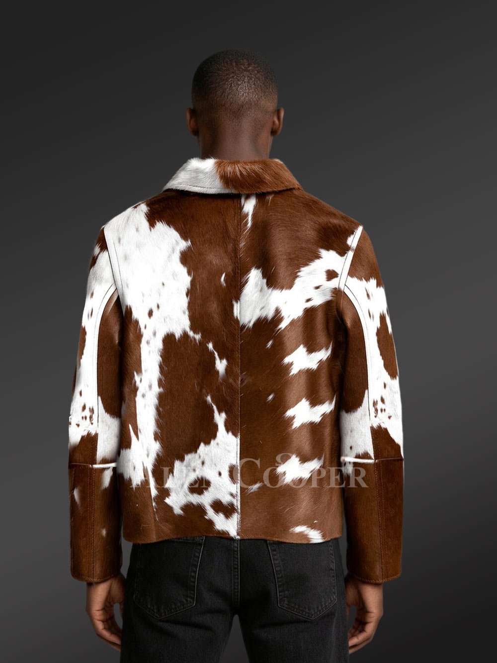 Men’s Pony Skin Jacket in Brown - Image 3