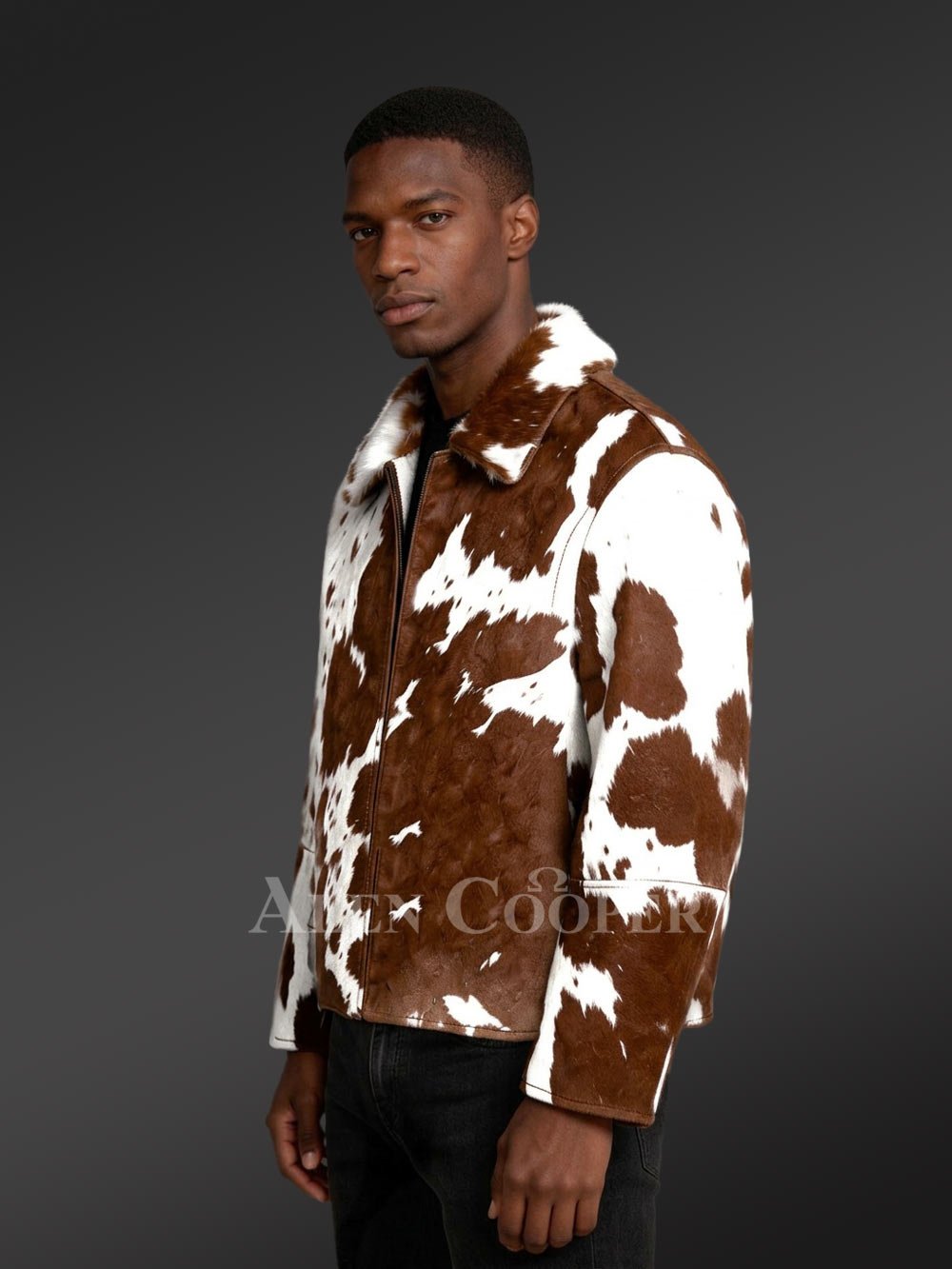 Men’s Pony Skin Jacket in Brown - Image 2