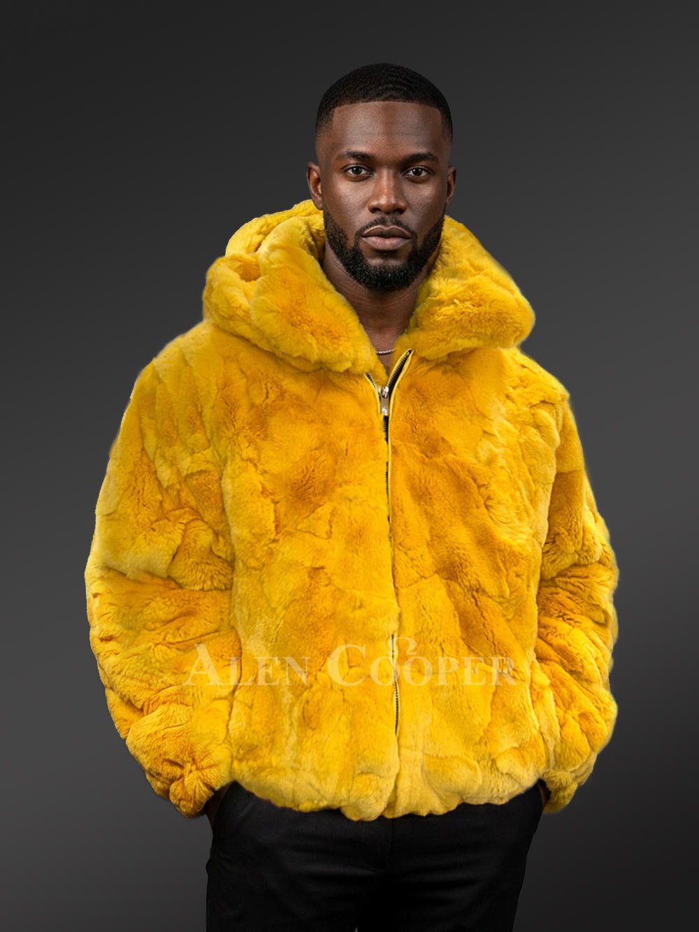 Men’s Rex Bomber Jacket in Yellow - Image 2