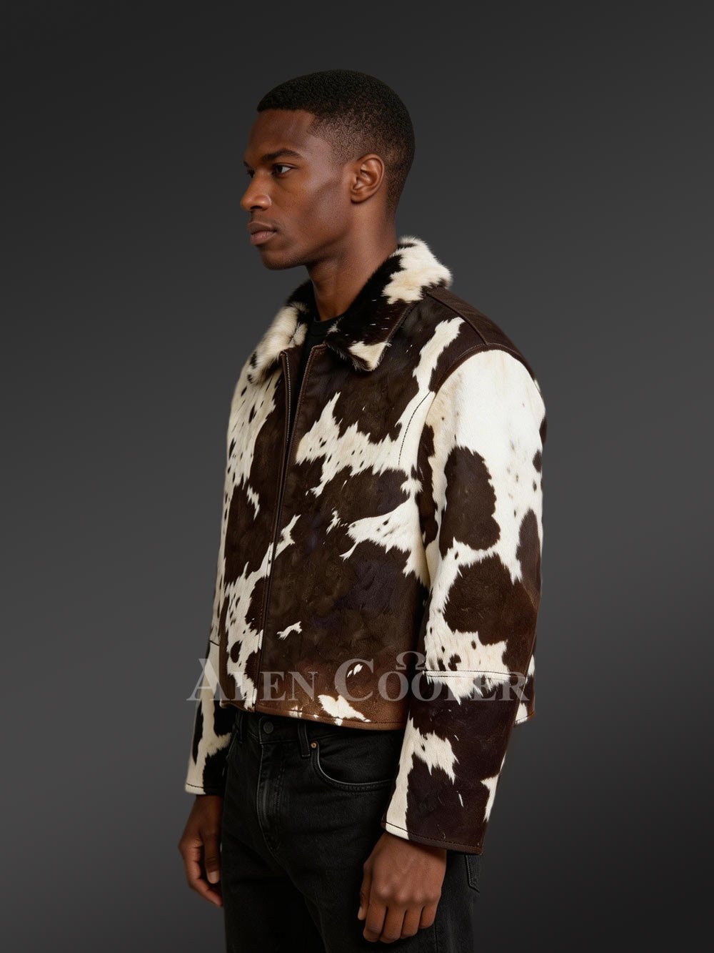Mens Natural Pony Jacket in Brown - Image 2