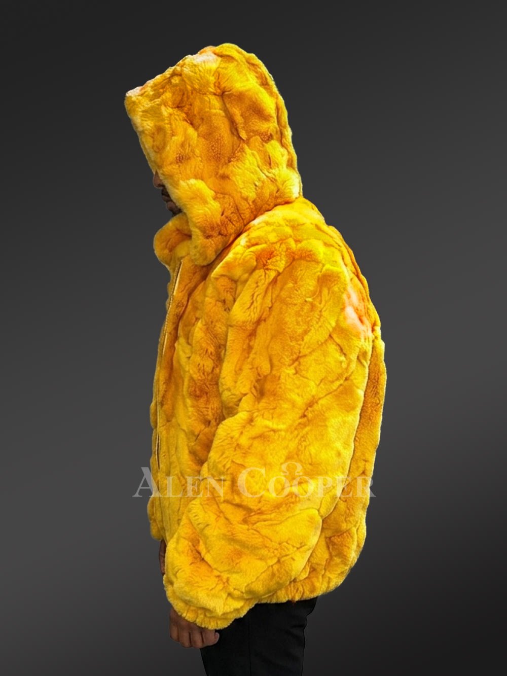 Men’s Rex Bomber Jacket in Yellow - Image 4