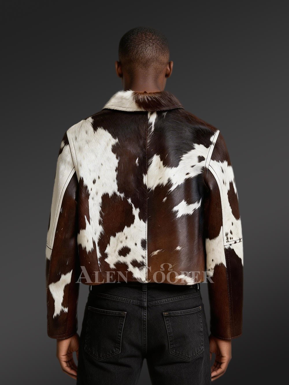 Mens Natural Pony Jacket in Brown - Image 4