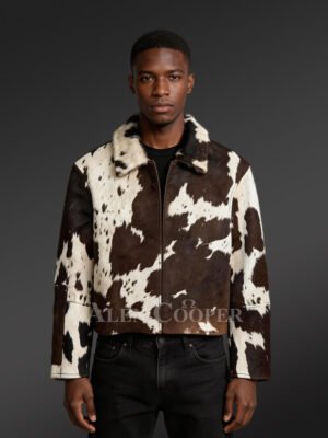 Mens Natural Pony Jacket in Brown