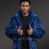 Mink Bomber Jacket in Royal Blue
