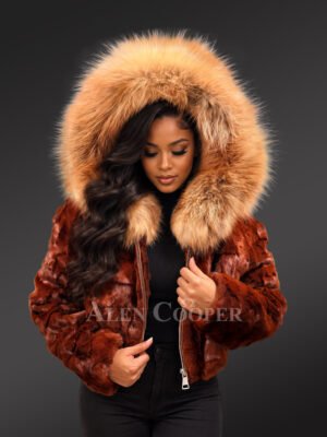 Short Length Mink Jacket with Hood