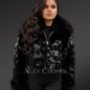 Short Mink Jacket with Fox Fur Trims