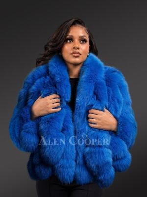 Women’s Blue Fox Tail Cape