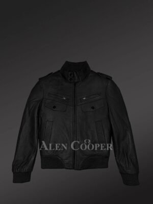 Kid’s Basic Bomber Jacket in Black
