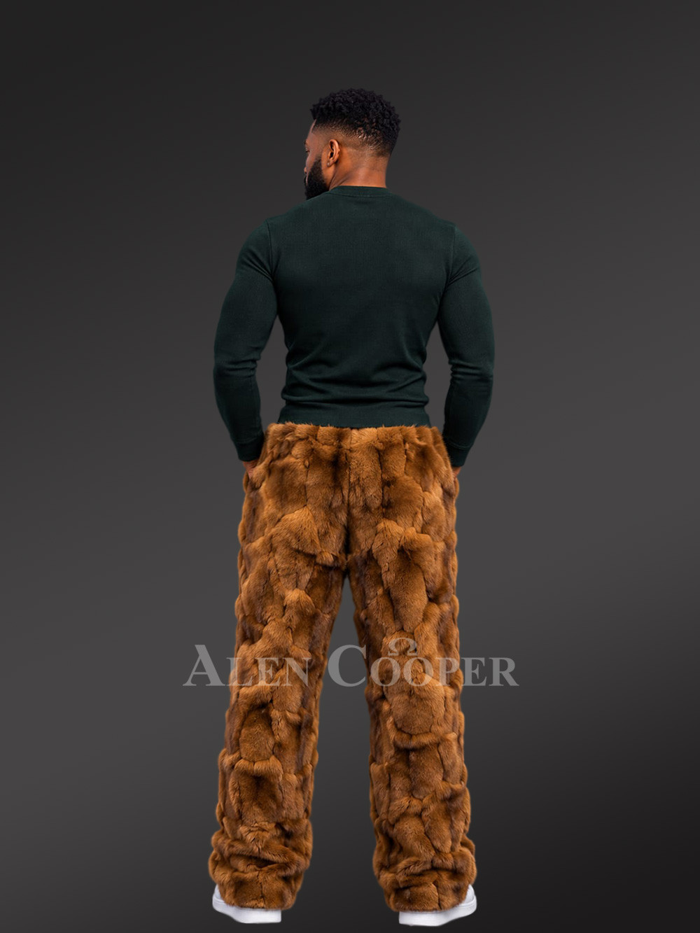Men’s Fox Fur Pants in Whisky - Image 2