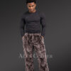 Mens Fox Fur Pants in Grey