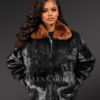 Women's Full Mink Bomber Jacket